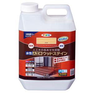 塗料 水性人工木ウッドステイン 1.8L クリヤ アサヒペン ペンキ 水性塗料 ペンキ 水性 水性ペンキ ウッドデッキ 塗料 防カビ 防藻 低臭 劣化 速乾