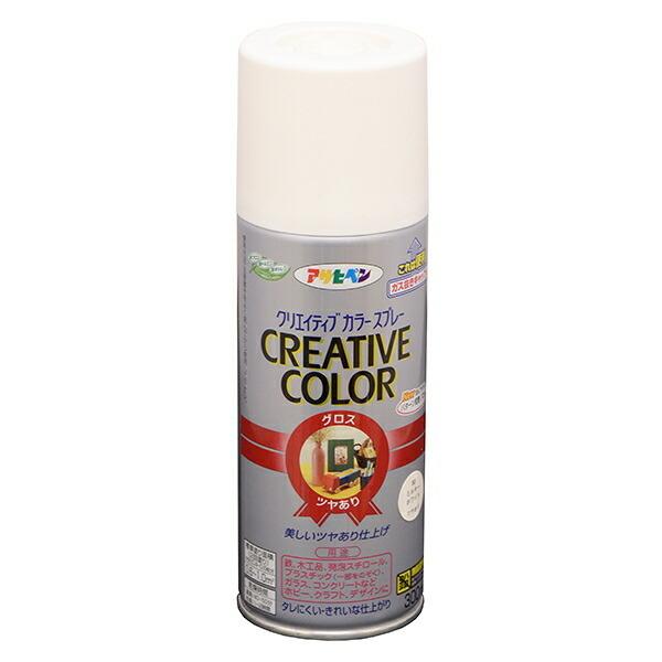 塗料 クリエイティブカラースプレー 300ml 80 ミルキーホワイト アサヒペン つやあり 油性塗...
