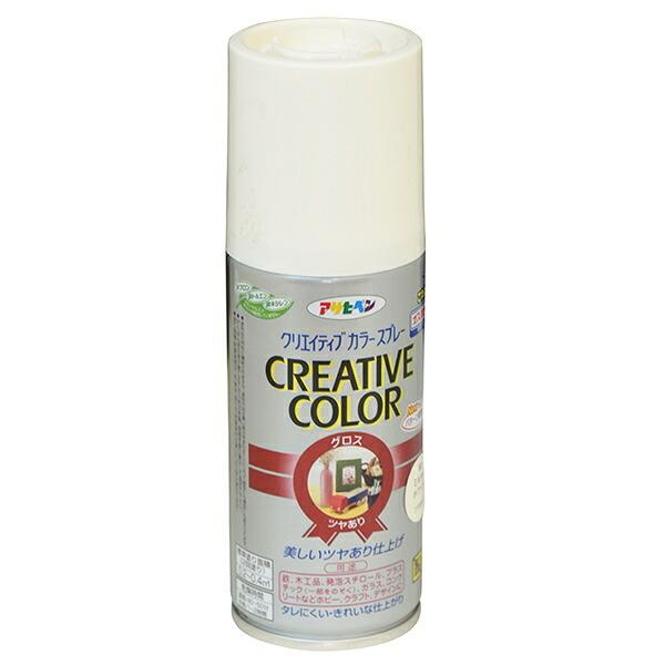 塗料 クリエイティブカラースプレー 100ml 80 ミルキーホワイト アサヒペン つやあり 油性塗...