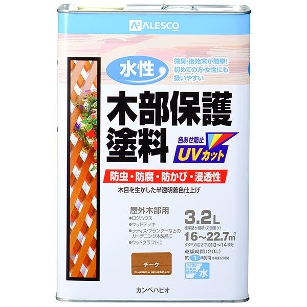 塗料 水性木部保護塗料 3.2L チーク カンペハピオ ペンキ 水性 水性塗料 水性ペンキ 防腐剤 ...