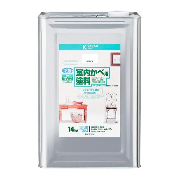 塗料 水性室内かべ用塗料 14kg ホワイト カンペハピオ ペンキ 水性 水性塗料 水性ペンキ 壁紙...
