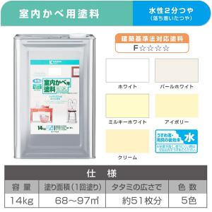 塗料 水性室内かべ用塗料 14kg ホワイト ...の詳細画像2