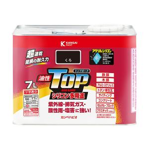 油性トップガード くろ 7L カンペハピオ ツヤあり TOPGUARD 超速乾 シリコン多用途 油性塗料｜wise-life