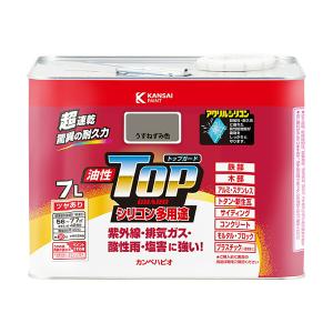 油性トップガード うすねずみ色 7L カンペハピオ ツヤあり TOPGUARD 超速乾 シリコン多用途 油性塗料｜wise-life