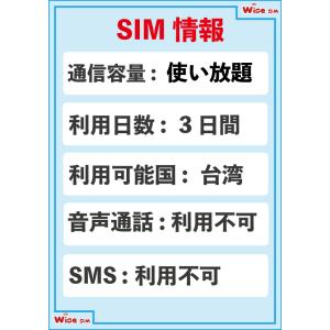 【台湾SIM】利用日数3日 データ通信使い放題...の詳細画像1