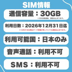 日本SIM au回線データ容量30GB データ...の詳細画像3