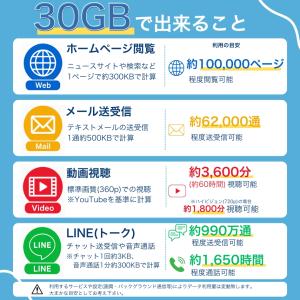 日本SIM au回線データ容量30GB データ...の詳細画像4