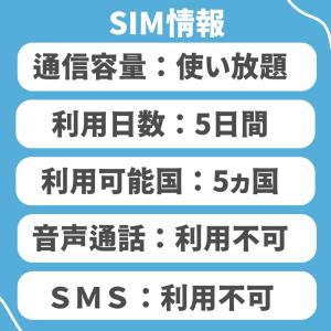 【アジアeSIM】アジア5ヵ国周遊SIM 利用...の詳細画像2