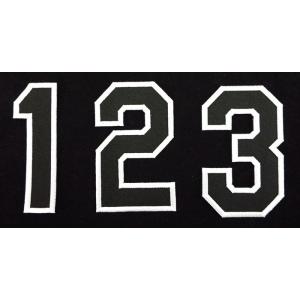 阪神タイガース胸番号ワッペン（現行版・黒地白縁）