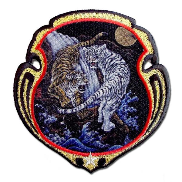 阪神タイガース 虎2頭・昇華プリントワッペン（丸小）