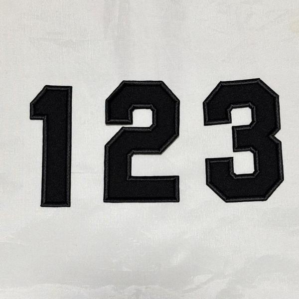 阪神タイガース胸番号ワッペン（現行版・黒地黒縁）