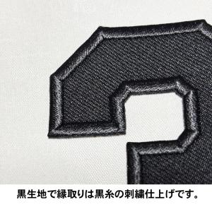 阪神タイガース胸番号ワッペン(現行版・黒地黒縁)の詳細画像2