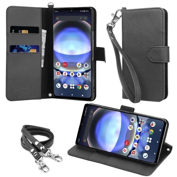wisers ストラップ2種付 スマホケース AQUOS R8 SH-52D 専用 docomo 6...