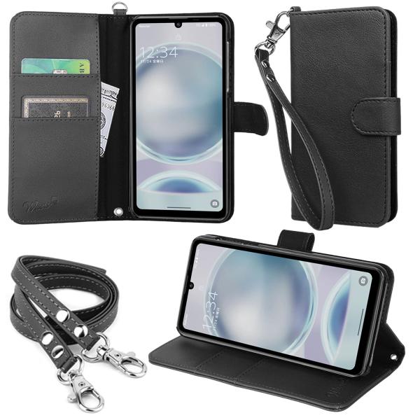 wisers AQUOS sense8 SH-54D SHG11 対応 手帳型スマホケース 牛革調P...