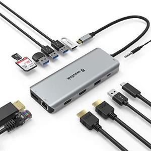 WAVLINK USB Type-C ハブ HDMI 4K出力 ミニドッキングステーション 13-in1 多機能 USB 3.0変換アダプター アダプタ アルミ