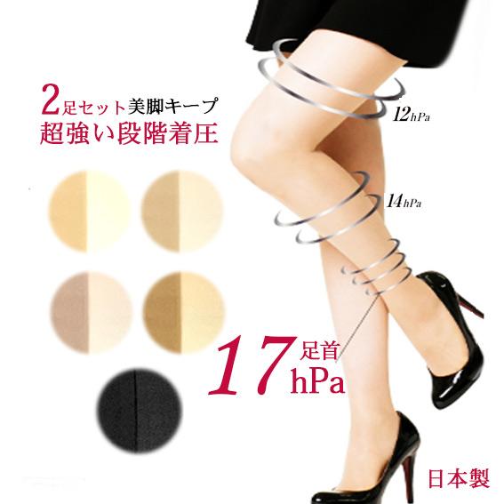 送料無料 2足セット 超強い引き締め 着圧ストッキング 段階着圧設計 美脚 S-Mサイズ M-Lサイ...