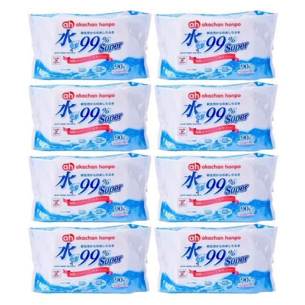 アカチャンホンポ 赤ちゃん本舗 水99% Super 新生児からのおしりふき 90枚 8個