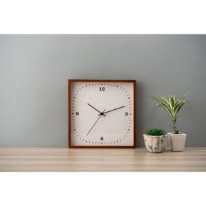 AZUMAYA(東谷) ウォールクロック スクエア型 ブラウン 壁掛け時計 四角 スクエア 木製 ガ...