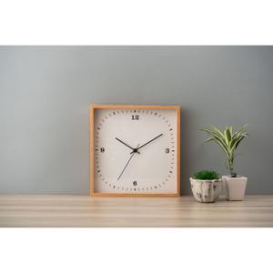AZUMAYA(東谷) ウォールクロック スクエア型 ナチュラル 壁掛け時計 四角 スクエア 木製 ...