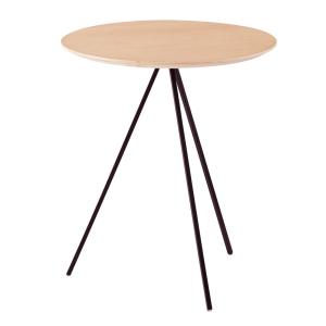 AZUMAYA(東谷) サイドテーブル 北欧 丸 木製 アイアン脚 ナチュラル×ブラック | HIT-232NA｜wishop02