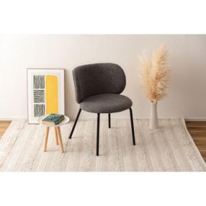 AZUMAYA(東谷) ｜チェア  ファブリック×スチール脚 グレー カーブ  曲線  丸み  角が...