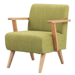 AZUMAYA(東谷) ソファ 1人掛け ひじ掛け ファブリック 木製脚 モティ グリーン｜RTO-...
