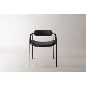 AZUMAYA(東谷) アームチェア ダークグレー 異素材MIX ダイニングチェア カフェチェア 北...