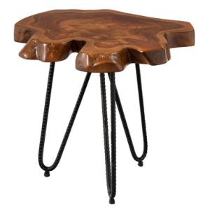 AZUMAYA(東谷) ムクテーブル サイドテーブル  天然木  スチール脚  ｜TTF-185(4985155170944)