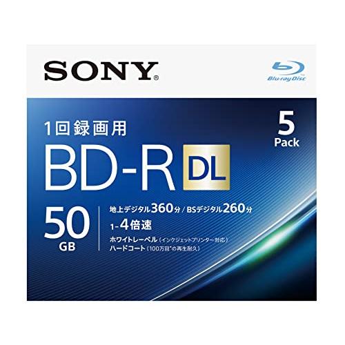 ソニー ブルーレイディスク BD-R DL 50GB (1枚あたり地デジ約6時間) 1回録画用 5枚...
