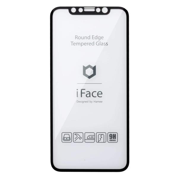 iFace iPhone 11/XR 専用 ガラスフィルム ラウンドエッジ 画面保護シート [ブラッ...