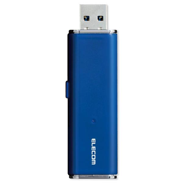 エレコム 外付け ポータブルSSD 128GB USB3.2(Gen1) スライド式 直挿しブルー ...