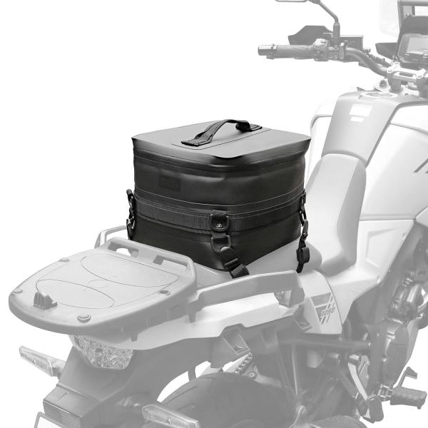 TPU ボックス シートバッグ【バイク専用の防水ツーリングシートバッグ】 容量13L 専用固定用ベル...