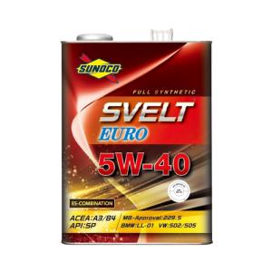 スノコ(Sunoko) sunoco エンジン オイル svelt euro 5 w 40 api 規格 sp acea 規格 a 3 b 4 4 l｜wisterialal