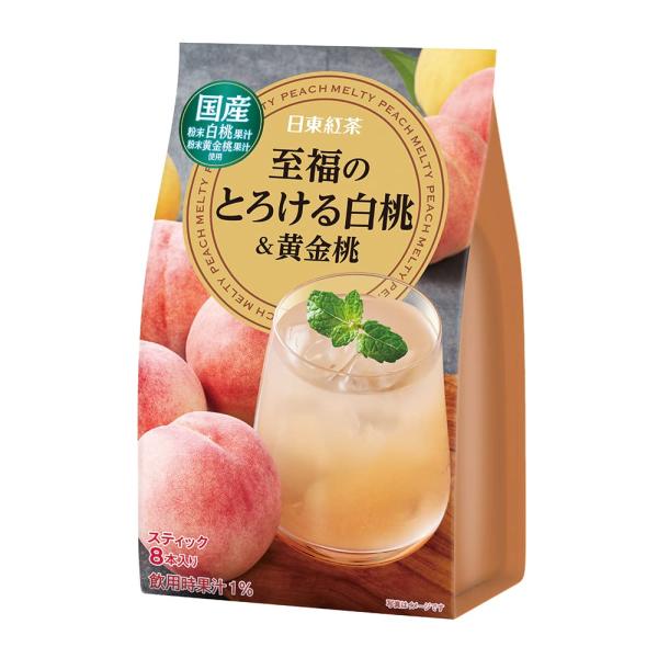 三井農林 日東紅茶 至福のとろける白桃&amp;黄金桃 8本×3個