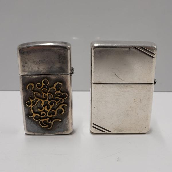 Zippo STERLING SILVER 2点セット USED品 ジッポー 銀無垢 2003 20...
