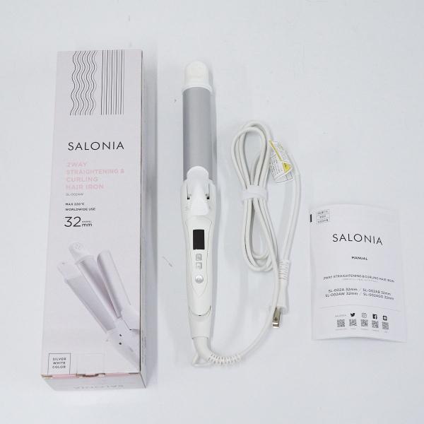 SALONIA サロニア ヘアアイロン USED美品 2WAY 32mm 220℃ ストレート カー...