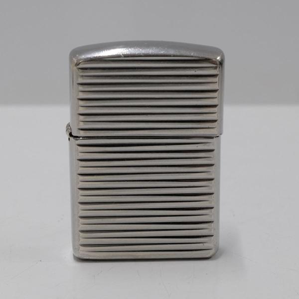 Zippo アーマーモデル USED美品 2015年製 ジッポー センターマーク 立体ボーダーライン...