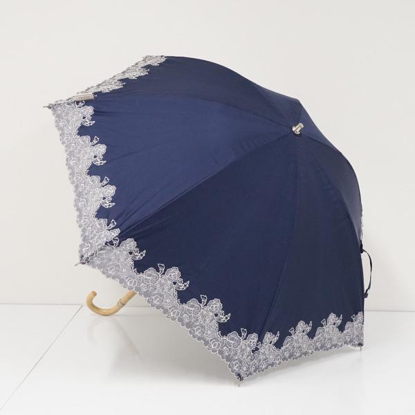 日傘 NINA RICCI ニナリッチ USED美品 サマーシールドLi 晴雨兼用 刺繍 ネイビー ...