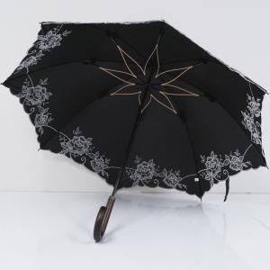 ランバン LANVIN 日傘 刺しゅう レース ネイビー ブラック 紺 黒 日傘 LANVIN COLLECTION ランバンコレクション USED美品