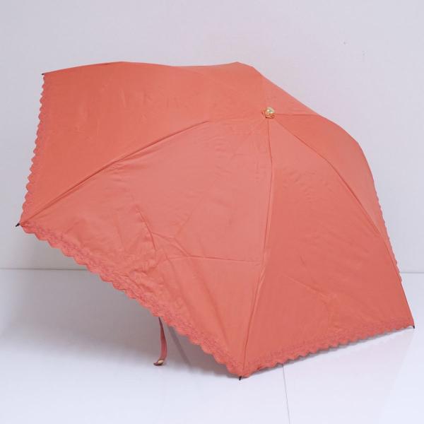 折日傘 Aquascutum アクアスキュータム 晴雨兼用折日傘 USED美品 刺繍 ピンク UV ...