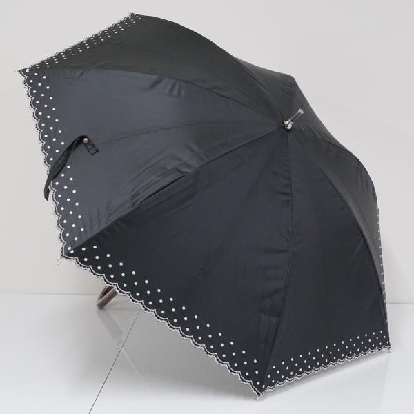 晴雨兼用日傘 Aquascutum アクアスキュータム USED美品 ブラック ドット グラス骨 遮...