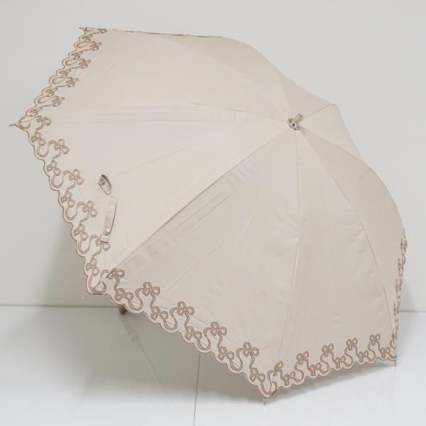 日傘 NINA RICCI ニナリッチ USED美品 晴雨兼用 刺繍 ベージュ UV 遮光 遮熱 グ...