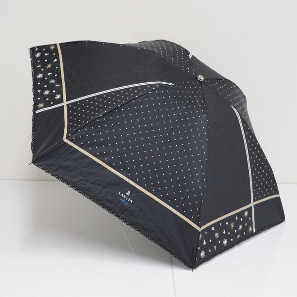 折りたたみ日傘 LANVIN en Bleu ランバンオンブルー USED美品 晴雨兼用 ドット 遮...