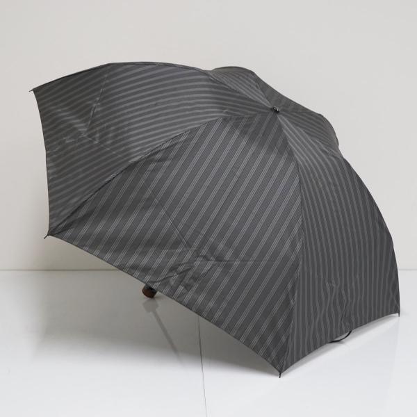折りたたみ傘 Paul Stuart ポールスチュアート USED美品 メンズ ストライプ ダークグ...