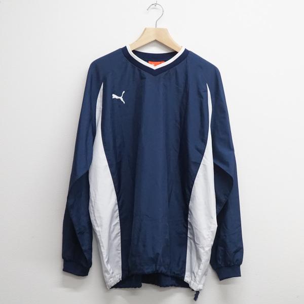 PUMA プーマ ウィンドブレーカー ネイビー USED美品 長袖 XOサイズ サッカー トレーニン...
