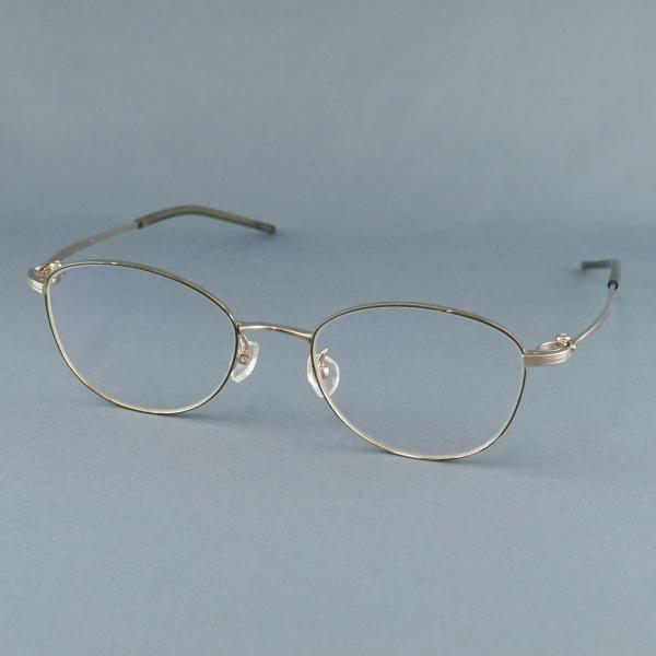 999.9 フォーナインズ 眼鏡 USED美品 S-761T col.1076 ホワイトゴールド カ...