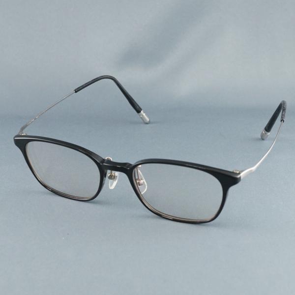眼鏡 眼鏡市場 nose free NOF-202 USED品 ブラック ウェリントン チタン 鼻ス...