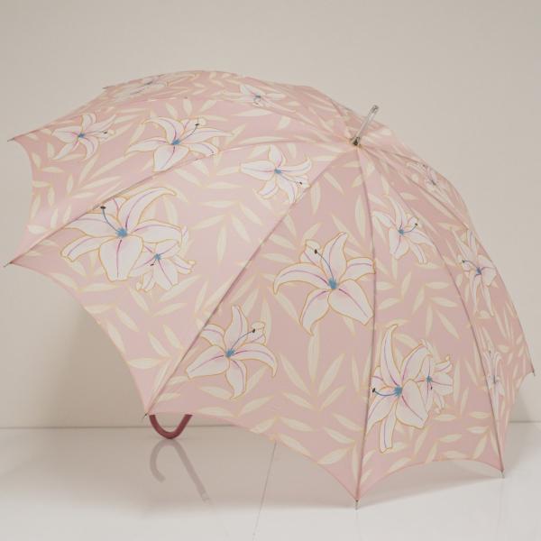 傘 AURORA オーロラ Fula USED美品 フラワー 花柄 ユリ ピンク 細巻き レディース...