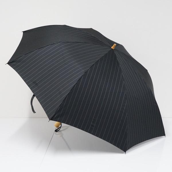 折りたたみ傘 特選 MAEHARA 前原光榮商店 USED品 ブラック ピンストライプ 高級 日本製...