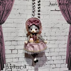 ロング ネックレス Gray Cat Bianca・灰猫 ビアンカ ハンドメイド アクセサリー 雑貨 猫 ペンダント｜witches-kitchen